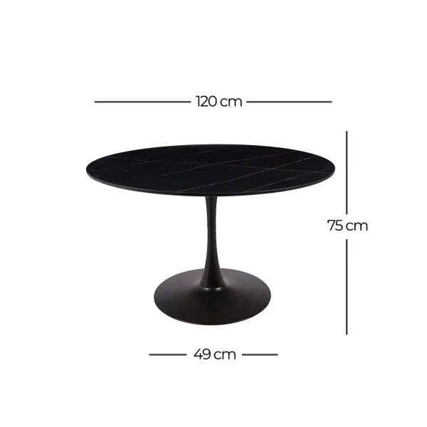 MESA DE COMEDOR REDONDA MÁRMOL NEGRO Ø120 CM SAN ANTONI