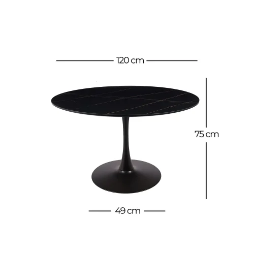 MESA DE COMEDOR REDONDA MÁRMOL NEGRO Ø120 CM SAN ANTONI