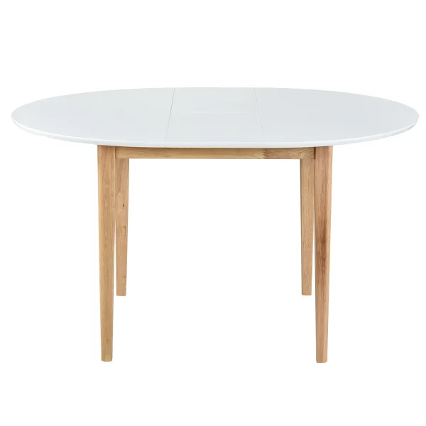 MESA DE COMEDOR REDONDA EXTENSIBLE Ø106 CM BLANCA/MADERA LEKA