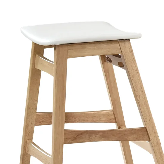 TABURETE ALTO 76,7 CM BLANCO/NATURAL LEKA 2