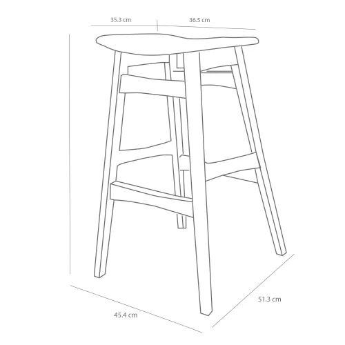 TABURETE ALTO 76,7 CM BLANCO/NATURAL LEKA