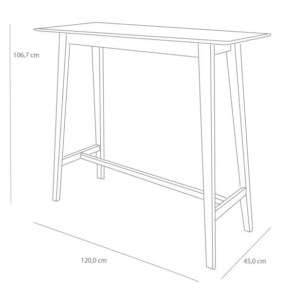 MESA ALTA RECTANGULAR BLANCO/NATURAL 120X45 CM LEKA MESA ALTA RECTANGULAR BLANCO/NATURAL 120X45 CM LEKA