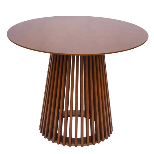 MESA DE COMEDOR REDONDA EN MADERA NOGAL Ø100 CM NEREA