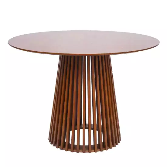 MESA DE COMEDOR REDONDA EN MADERA NOGAL Ø100 CM NEREA