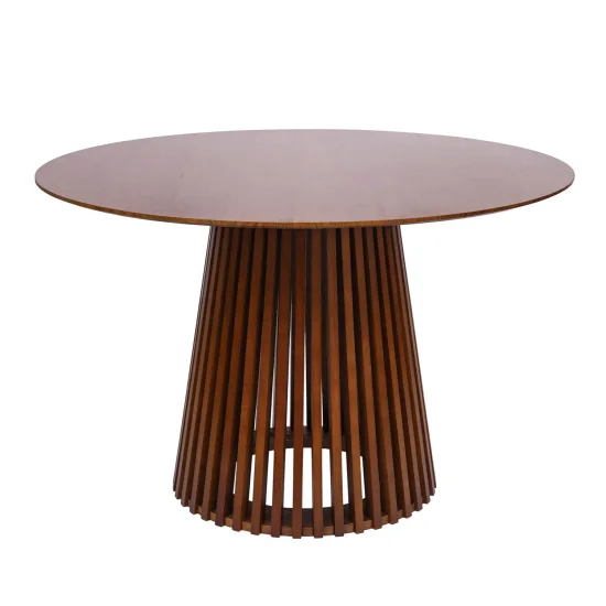 MESA DE COMEDOR REDONDA EN MADERA NOGAL Ø120 CM NEREA