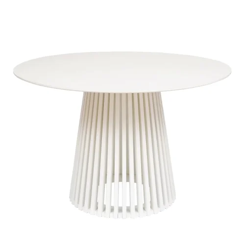 MESA DE COMEDOR REDONDA EN MADERA BLANCA Ø120 CM NEREA MESA DE COMEDOR REDONDA EN MADERA BLANCA Ø120 CM NEREA