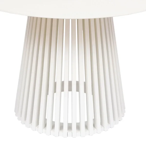 MESA DE COMEDOR REDONDA EN MADERA BLANCA Ø120 CM NEREA MESA DE COMEDOR REDONDA EN MADERA BLANCA Ø120 CM NEREA