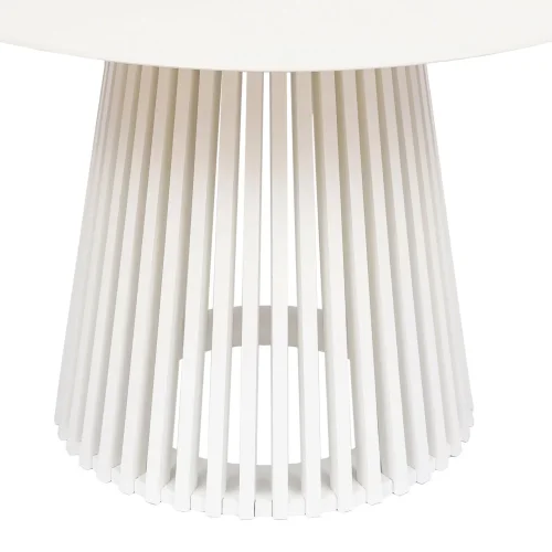 MESA DE COMEDOR REDONDA EN MADERA BLANCA Ø120 CM NEREA MESA DE COMEDOR REDONDA EN MADERA BLANCA Ø120 CM NEREA