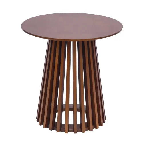 MESA DE CENTRO REDONDA EN MADERA NOGAL Ø50 CM NEREA MESA DE CENTRO REDONDA EN MADERA NOGAL Ø50 CM NEREA