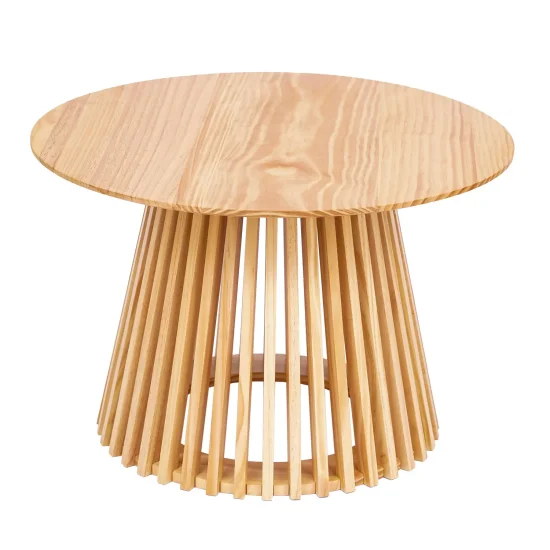 MESA DE CENTRO REDONDA EN MADERA NATURAL Ø70 CM NEREA 2