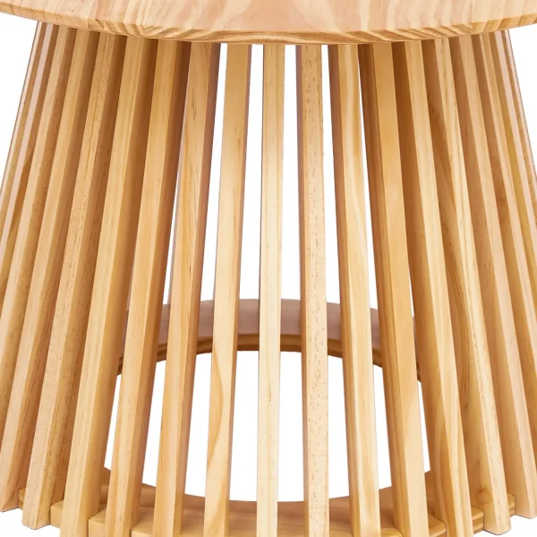 MESA DE CENTRO REDONDA EN MADERA NATURAL Ø70 CM NEREA MESA DE CENTRO REDONDA EN MADERA NATURAL Ø70 CM NEREA