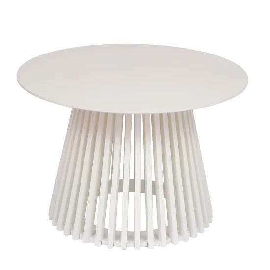 MESA DE CENTRO REDONDA EN MADERA BLANCA Ø70 CM NEREA 2
