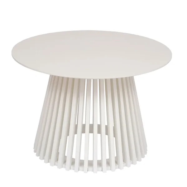 MESA DE CENTRO REDONDA EN MADERA BLANCA Ø70 CM NEREA MESA DE CENTRO REDONDA EN MADERA BLANCA Ø70 CM NEREA