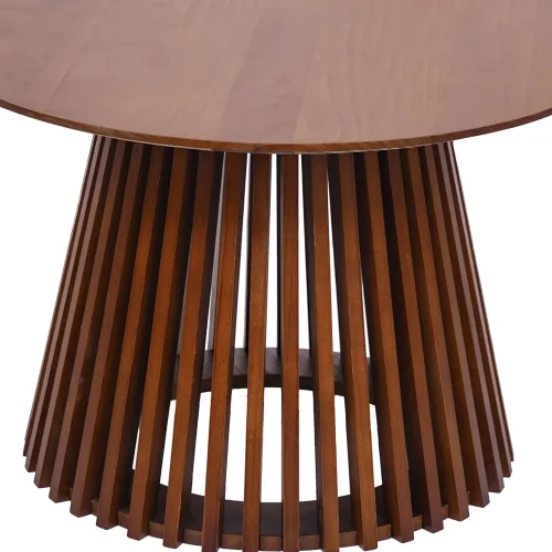 MESA DE CENTRO REDONDA EN MADERA NOGAL Ø70 CM NEREA