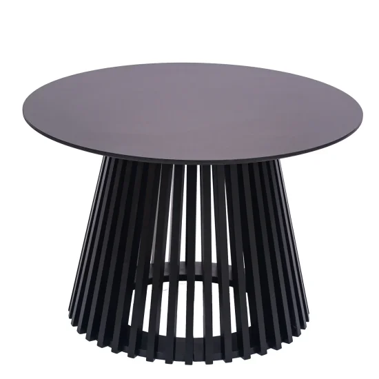 MESA DE CENTRO REDONDA EN MADERA NEGRA Ø70 CM NEREA 2