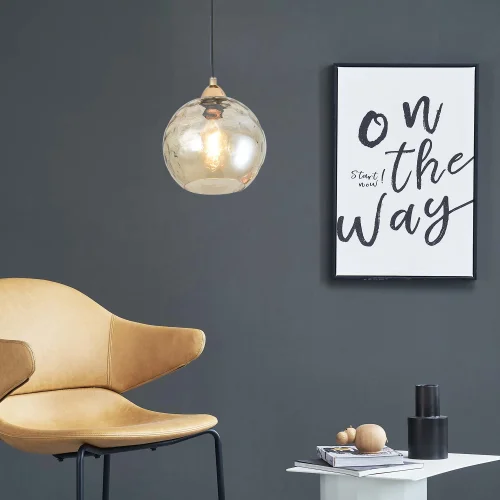 LÁMPARA DE TECHO 1 LUZ TULIPA ÁMBAR NERIUM