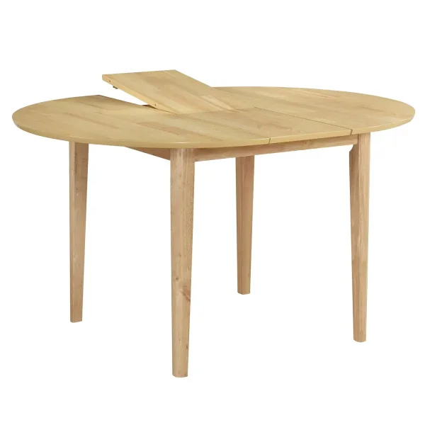 MESA DE COMEDOR REDONDA EXTENSIBLE Ø106 CM MADERA LEKA