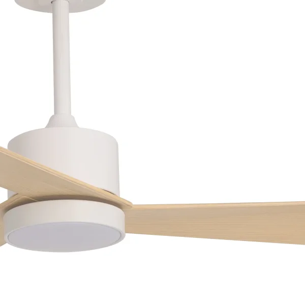 VENTILADOR DE TECHO CON LUZ MOTOR DC BELICE BLANCO/MADERA CLARA Ø 135,2 CM