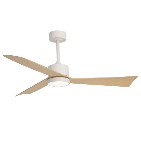 VENTILADOR DE TECHO CON LUZ MOTOR DC BELICE BLANCO/MADERA CLARA Ø 135,2 CM