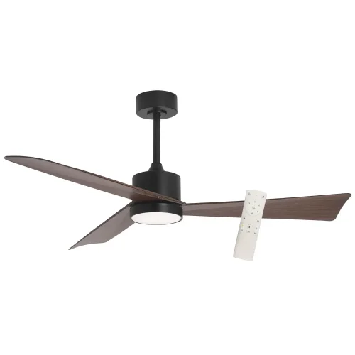 VENTILADOR DE TECHO CON LUZ MOTOR DC BELICE NEGRO/MADERA NOGAL Ø 135,2 CM
