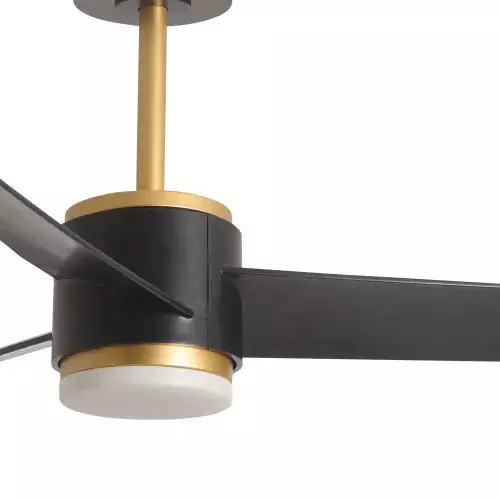 VENTILADOR DE TECHO CON LUZ MOTOR DC RAFFAELE NEGRO/DORADO Ø 132 CM VENTILADOR DE TECHO CON LUZ MOTOR DC RAFFAELE NEGRO/DORADO Ø 132 CM