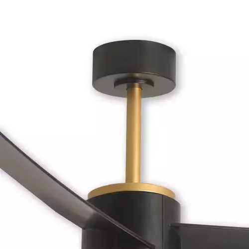 VENTILADOR DE TECHO CON LUZ MOTOR DC RAFFAELE NEGRO/DORADO Ø 132 CM VENTILADOR DE TECHO CON LUZ MOTOR DC RAFFAELE NEGRO/DORADO Ø 132 CM