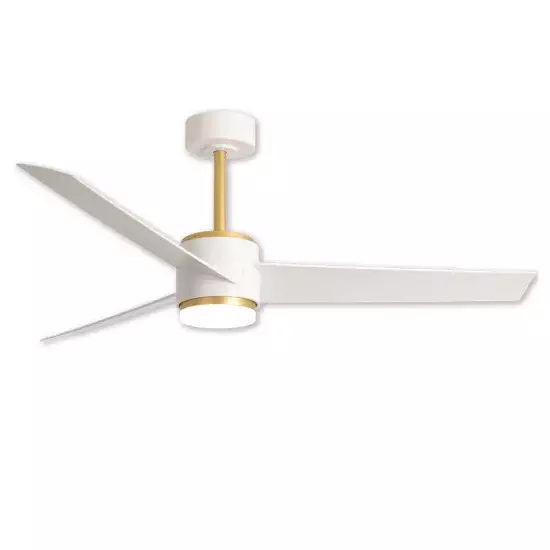 VENTILADOR DE TECHO CON LUZ MOTOR DC RAFFAELE BLANCO/DORADO Ø 132 CM