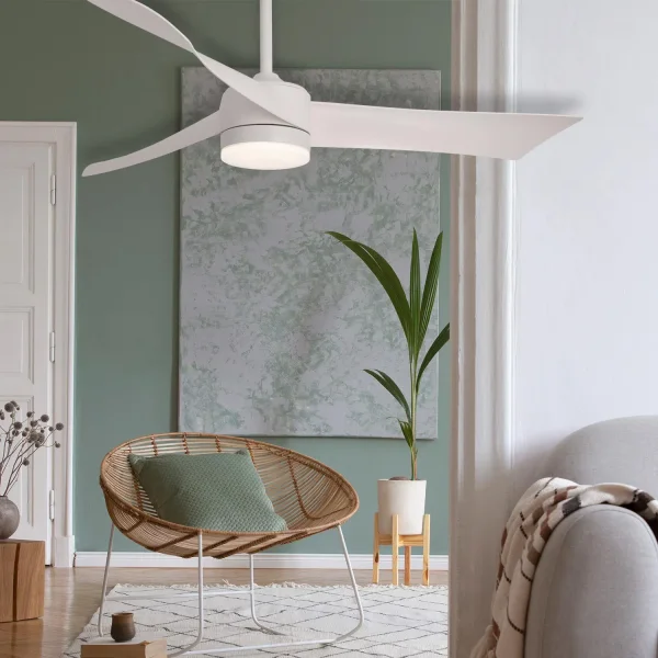 VENTILADOR DE TECHO CON LUZ MOTOR DC SALVATORE BLANCO Ø 142 CM