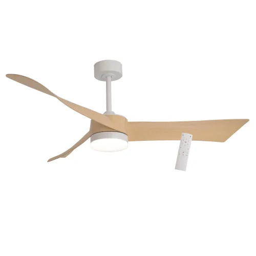 VENTILADOR DE TECHO CON LUZ MOTOR DC SALVATORE BLANCO/MADERA Ø 142 CM