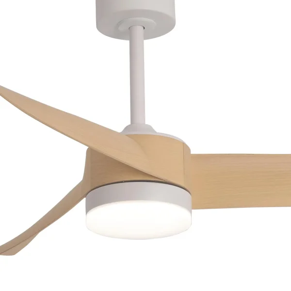 VENTILADOR DE TECHO CON LUZ MOTOR DC SALVATORE BLANCO/MADERA Ø 142 CM