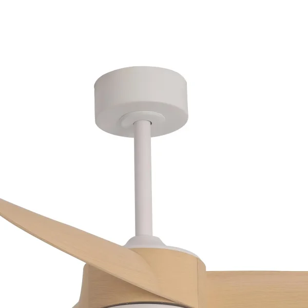 VENTILADOR DE TECHO CON LUZ MOTOR DC SALVATORE BLANCO/MADERA Ø 142 CM