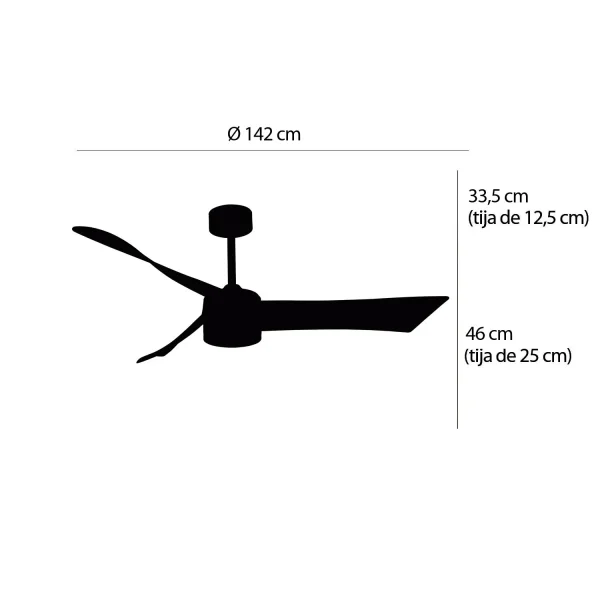 VENTILADOR DE TECHO CON LUZ MOTOR DC SALVATORE BLANCO/MADERA Ø 142 CM