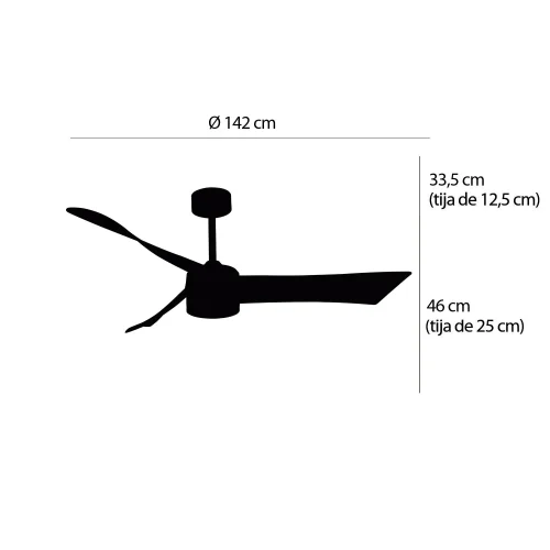VENTILADOR DE TECHO CON LUZ MOTOR DC SALVATORE BLANCO/MADERA Ø 142 CM