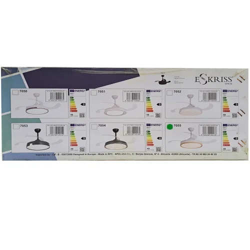 VENTILADOR DE TECHO LED 48W REGULABLE 4 ASPAS PLEGABLES TUCSON