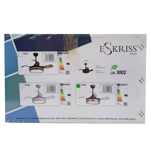 VENTILADOR DE TECHO CON LUZ LED 24W REGULABLE MOTOR DC CASCADE