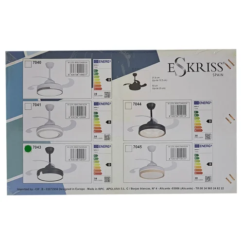 VENTILADOR DE TECHO LED 38W REGULABLE 4 ASPAS PLEGABLES NASHVILLE