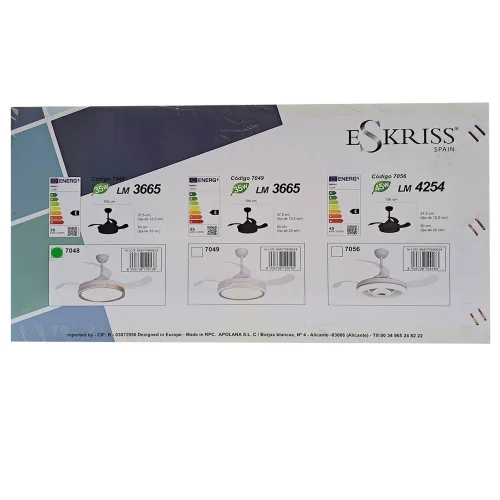 Ventilador De Techo Led 35W Regulable 4 Aspas Retráctiles Burlington | Lúzete