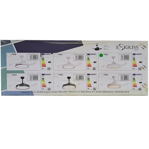 VENTILADOR DE TECHO LED 48W REGULABLE 4 ASPAS RETRÁCTILES PRAGA