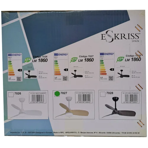 VENTILADOR DE TECHO CON LUZ MOTOR DC SIERRA COLOR MADERA CLARA Ø 91,4 CM