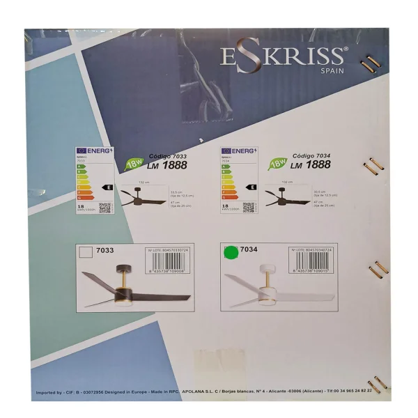 VENTILADOR DE TECHO CON LUZ MOTOR DC RAFFAELE BLANCO/DORADO Ø 132 CM VENTILADOR DE TECHO CON LUZ MOTOR DC RAFFAELE BLANCO/DORADO Ø 132 CM