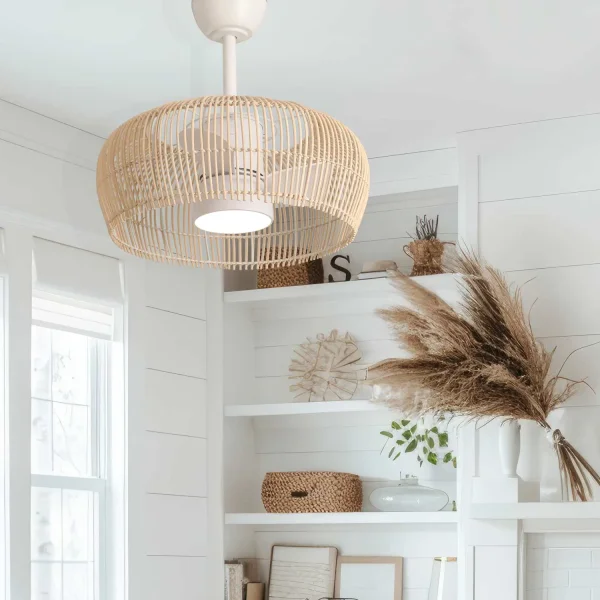 VENTILADOR DE TECHO LED 18W 3000-6000K PANTALLA RATÁN CLARO MAUI VENTILADOR DE TECHO LED 18W 3000-6000K PANTALLA RATÁN CLARO MAUI