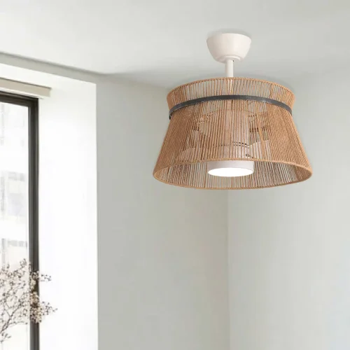 VENTILADOR DE TECHO LED 18W 3000-6000K PANTALLA HILO CUERDA MAKENA VENTILADOR DE TECHO LED 18W 3000-6000K PANTALLA HILO CUERDA MAKENA