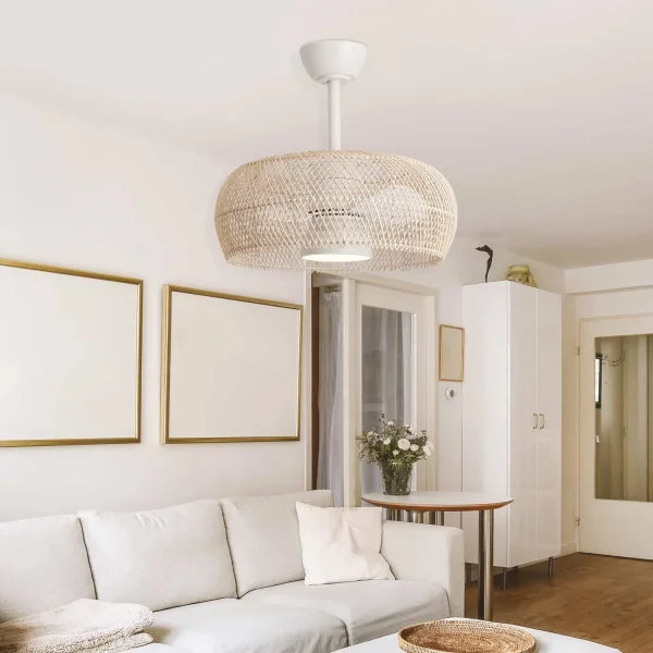 VENTILADOR DE TECHO LED 18W 3000-6000K PANTALLA RATÁN NATURAL KOLOA VENTILADOR DE TECHO LED 18W 3000-6000K PANTALLA RATÁN NATURAL KOLOA