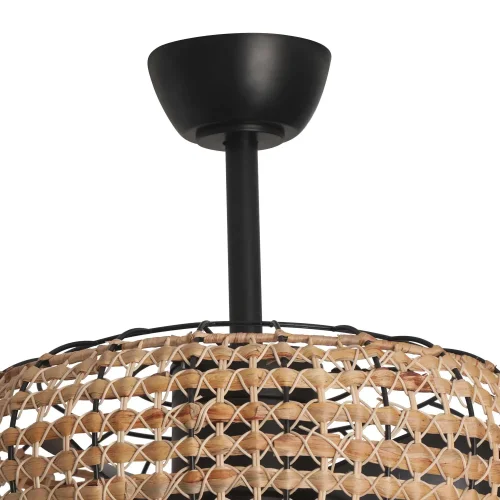 VENTILADOR DE TECHO LED 18W 3000-6000K PANTALLA RATÁN OSCURO WAIKIKI