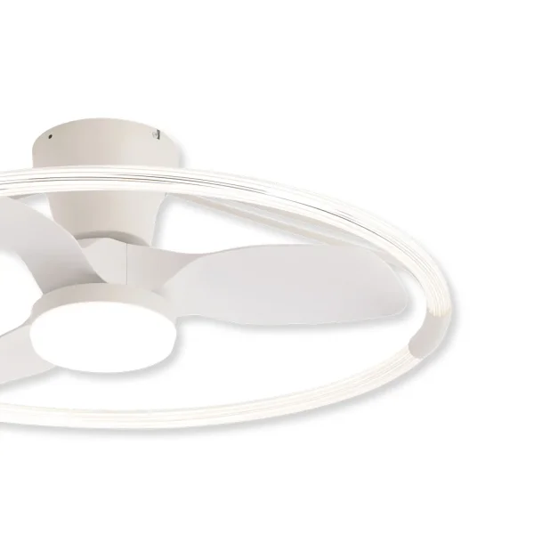 VENTILADOR DE TECHO ESTILO PLAFÓN LED 40W 3000-6000K 3 ASPAS BLANCO PIETRO