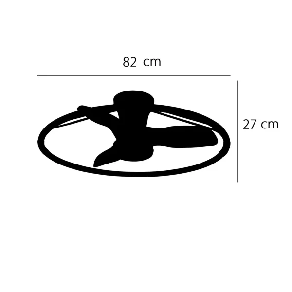 VENTILADOR DE TECHO ESTILO PLAFÓN LED 40W 3000-6000K 3 ASPAS BLANCO PIETRO