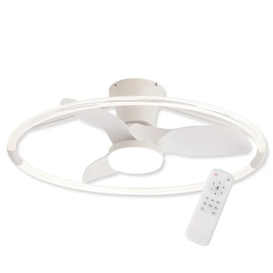 VENTILADOR DE TECHO ESTILO PLAFÓN LED 40W 3000-6000K 3 ASPAS BLANCO PIETRO