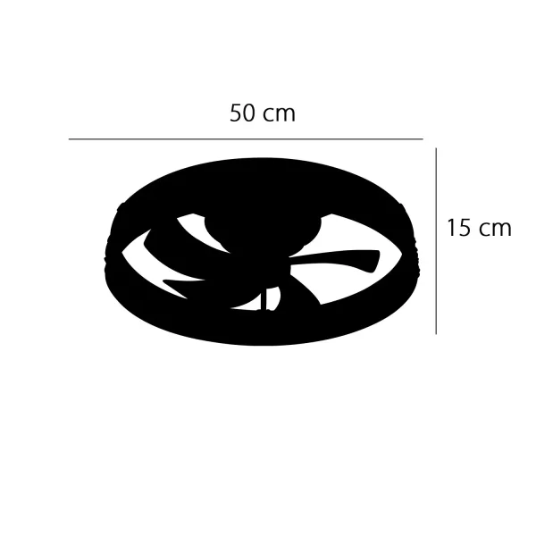 VENTILADOR DE TECHO ESTILO PLAFÓN LED 30W 3000-6000K 5 PALAS NEGRO ROCHELLE