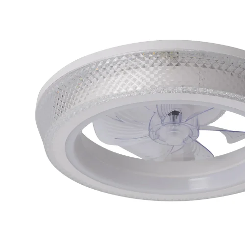 VENTILADOR DE TECHO ESTILO PLAFÓN LED 48W 3000-6000K 5 PALAS BLANCO GLIMMER