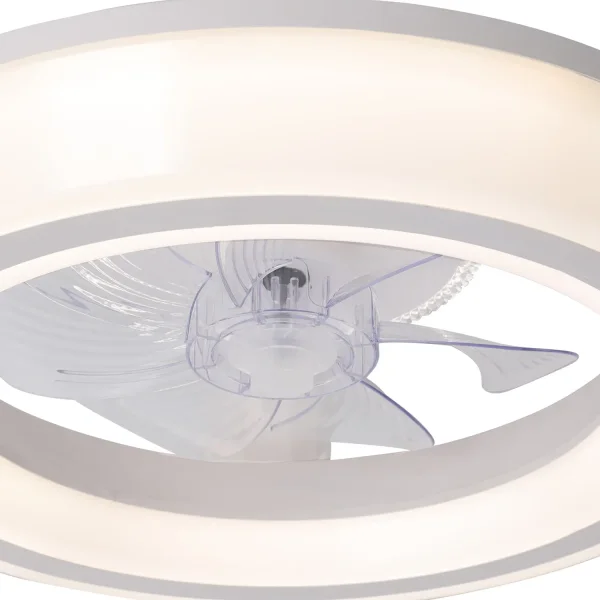VENTILADOR DE TECHO ESTILO PLAFÓN LED 48W 3000-6000K 5 ASPAS BLANCO CLARISSE